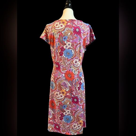 Talbots Red and Blue Floral Dress - Picture 5 of 7